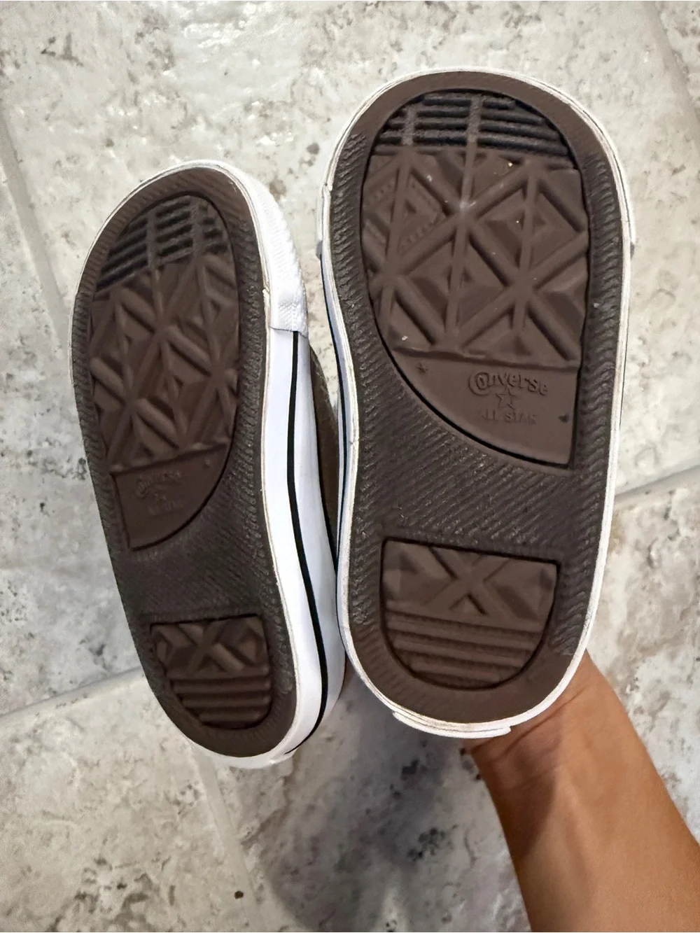 Converse toddler Brown High-Top Canvas Sneakers with White Accents